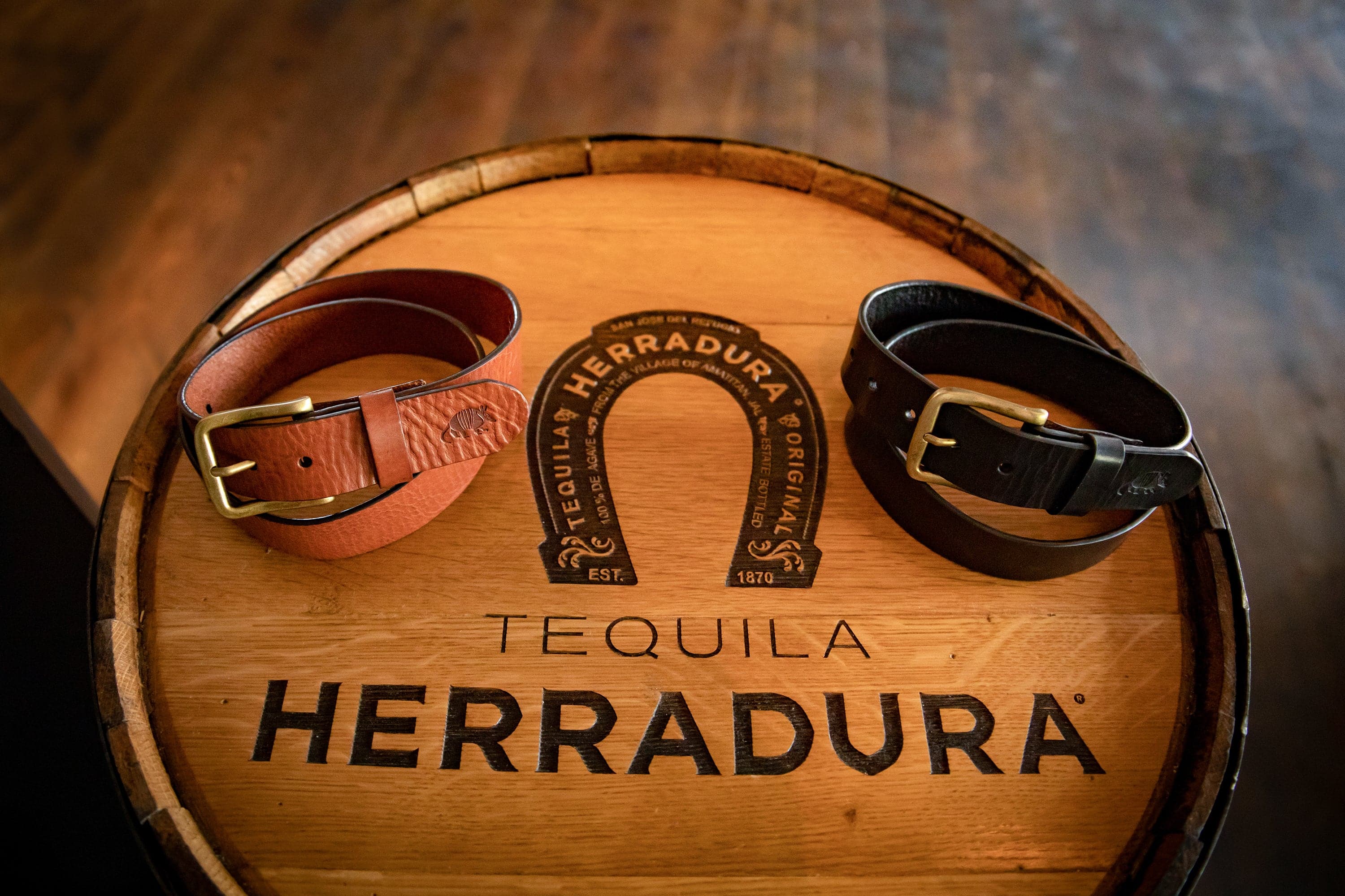 brown leather belt