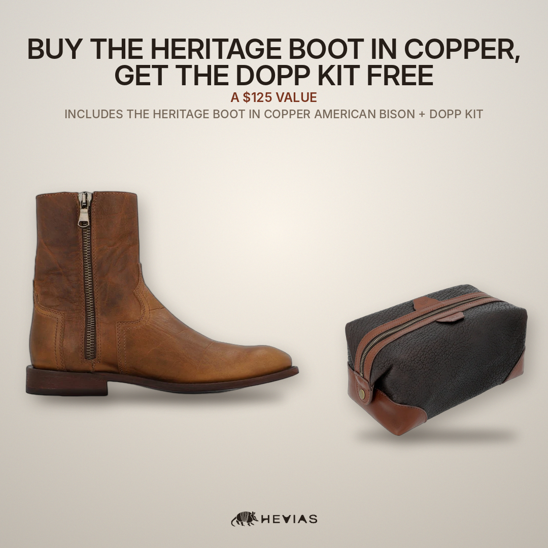 Heritage American Bison in Copper + Heritage Dopp Kit