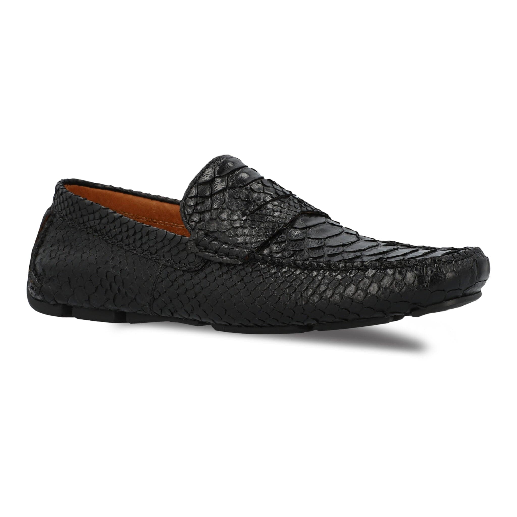 Mens Louis Vuitton Loafers Shoes Black Snake Python Crocodile Skin