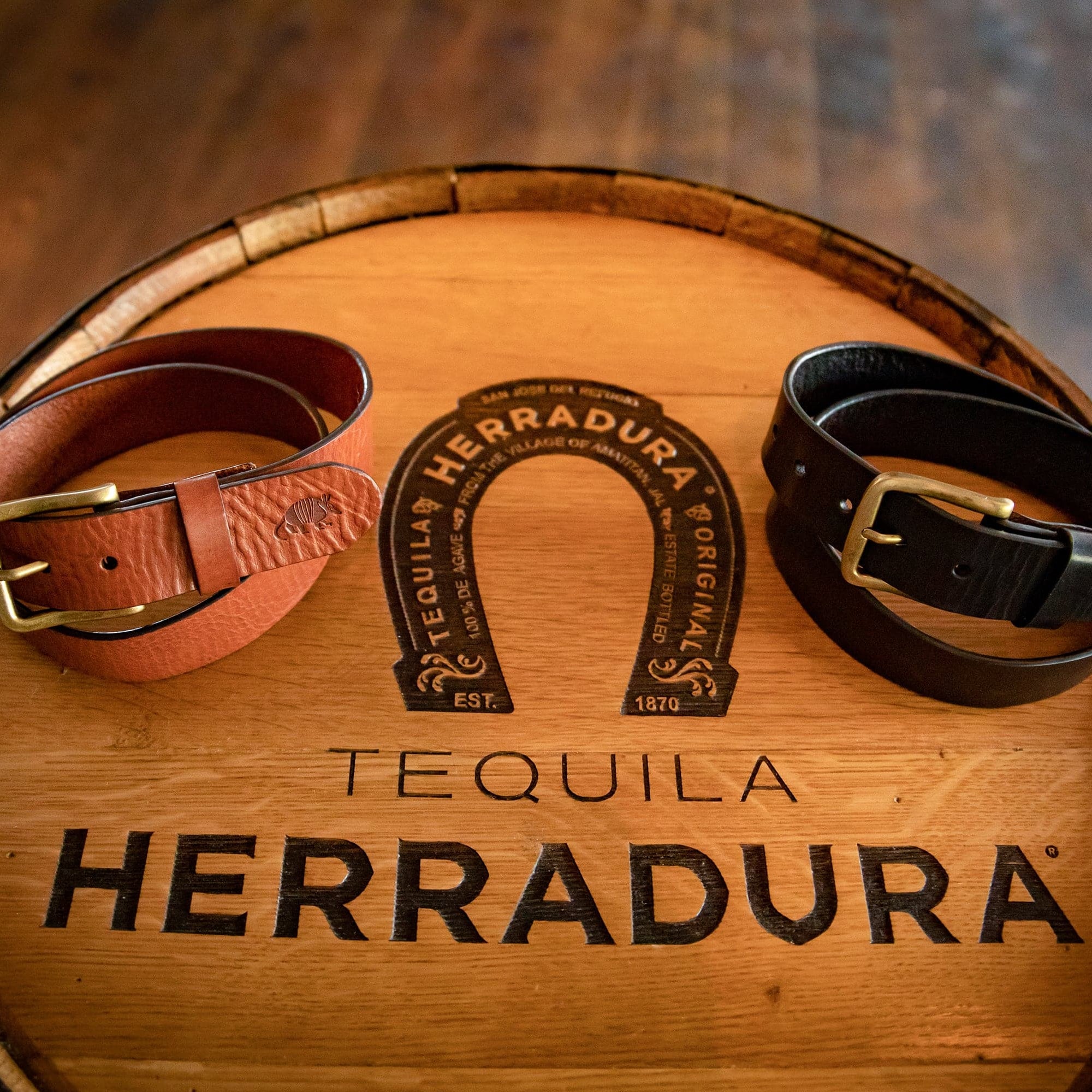 brown leather belt