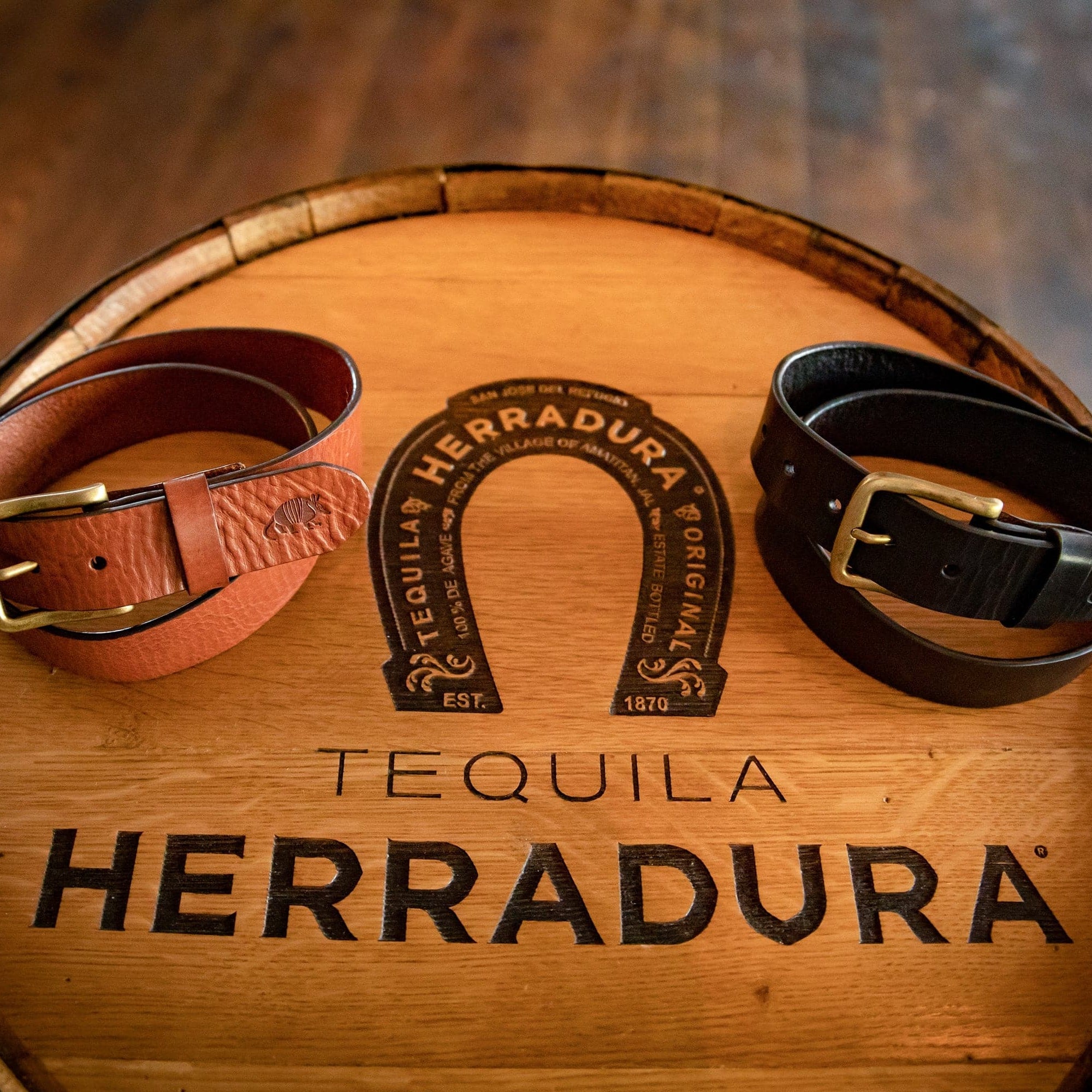 black leather belt