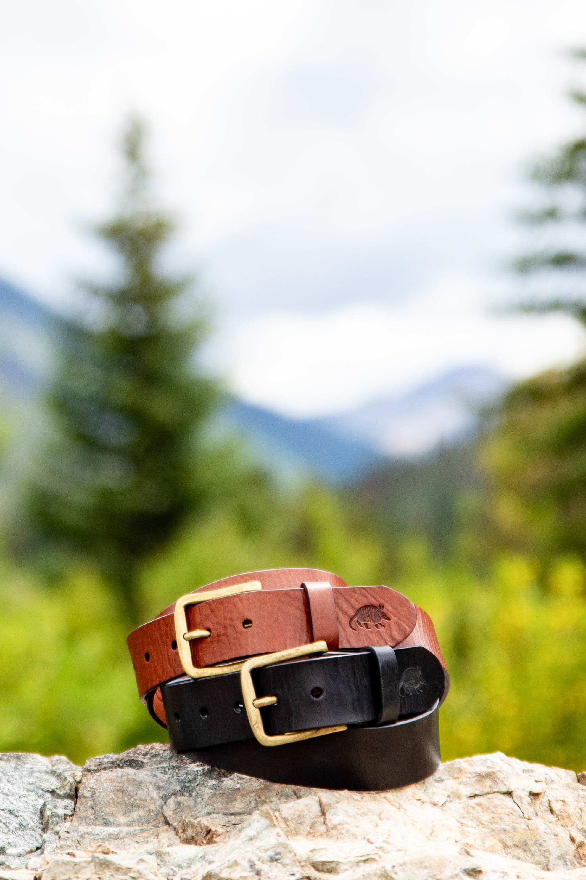 brown leather belt