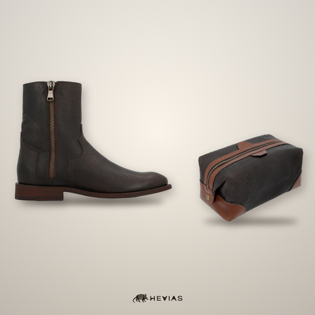 Heritage American Bison in Coal + Heritage Dopp Kit