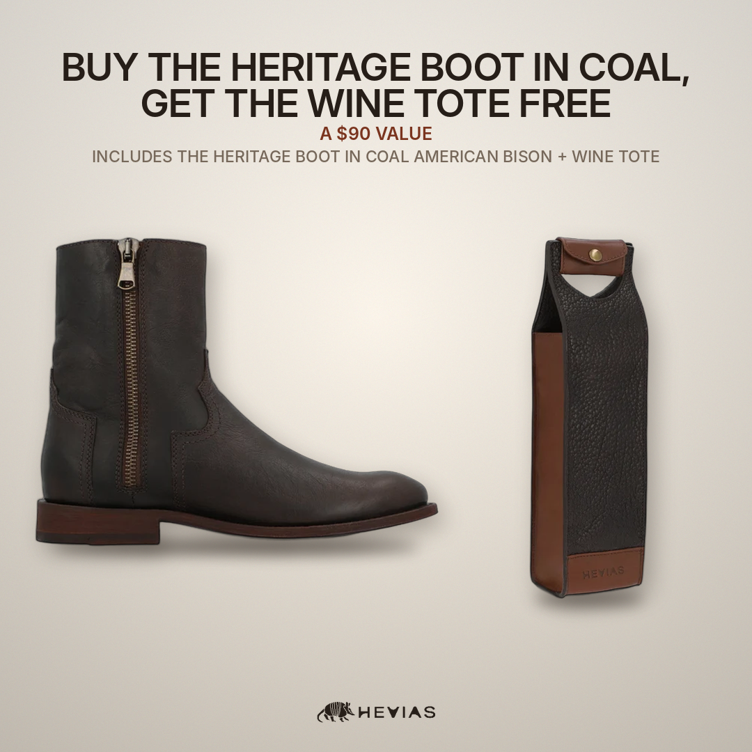 Heritage American Bison in Coal + Heritage Wine Tote