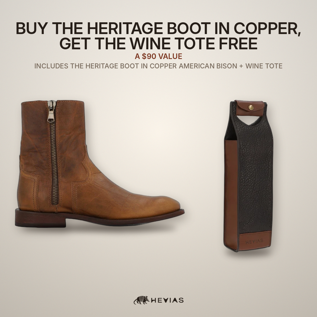 Heritage American Bison in Copper + Heritage Wine Tote