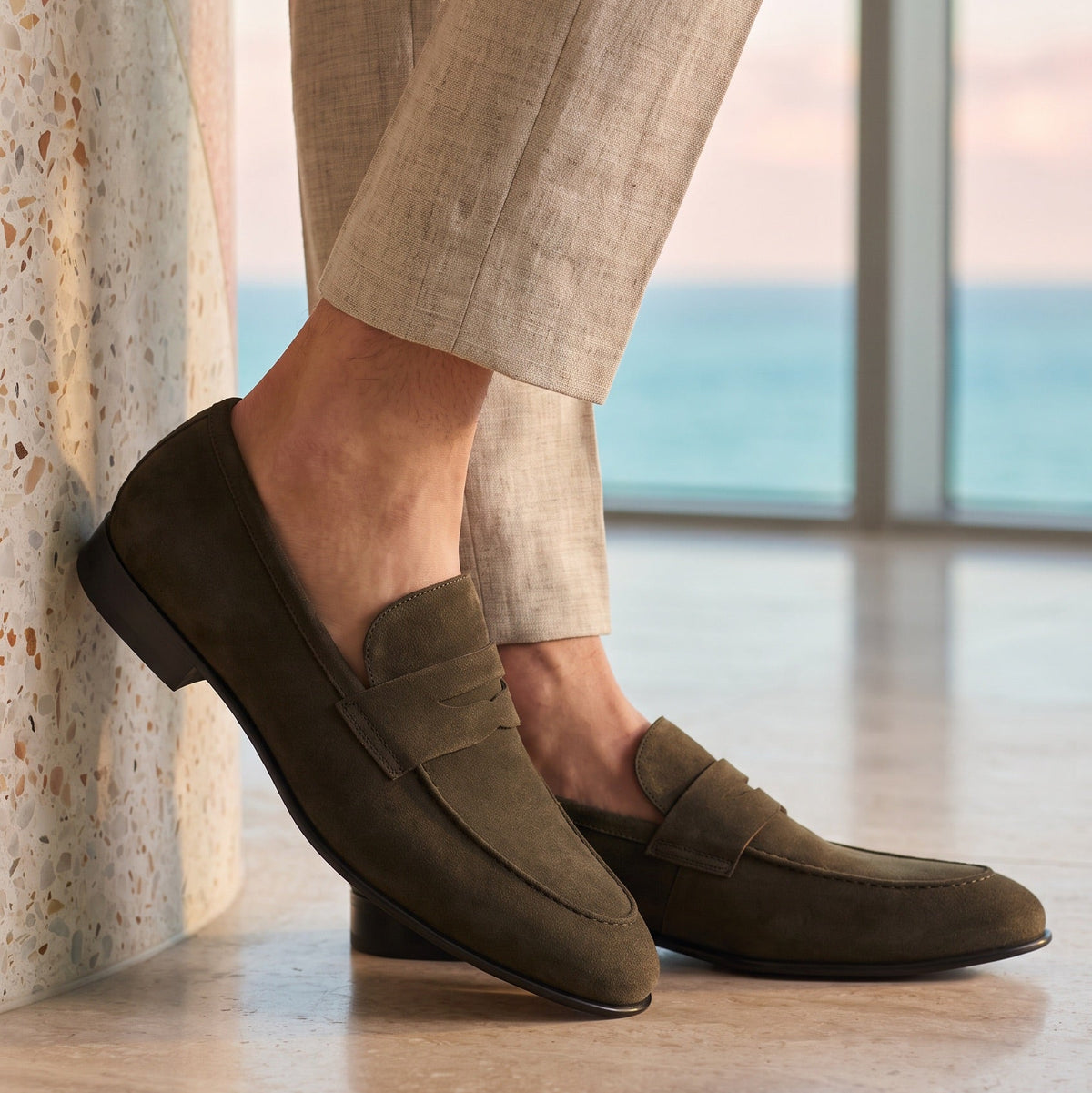 The Broker - Italian Olive Suede