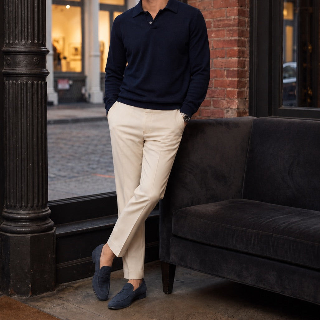 The Broker - Italian Navy Suede