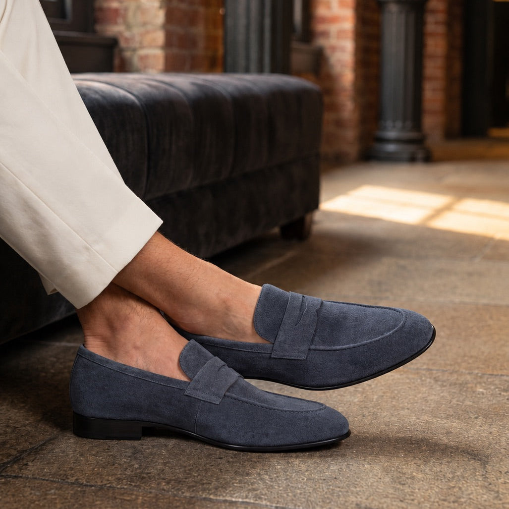 The Broker - Italian Navy Suede