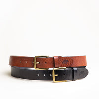 brown leather belt