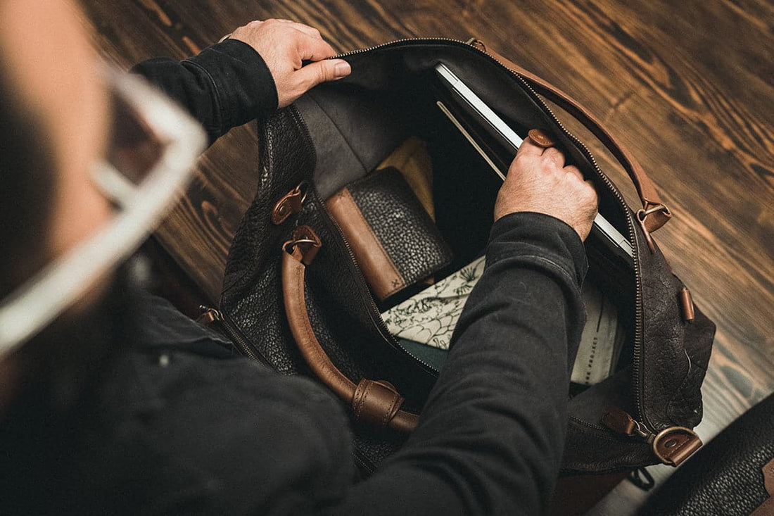 Duffel Bag Buffalo Leather CHAD chocolate-retro travel bag